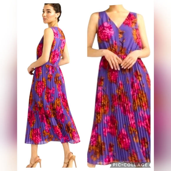 sofia by sofia vergara Dresses & Skirts - Sofia Vergara Women's Colorful Floral Print Satin Midi Maxi Dress